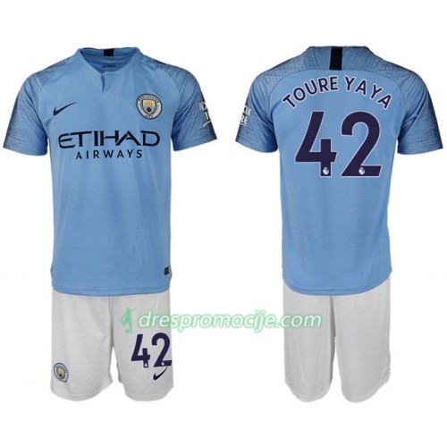 Manchester City Dres TOURE YAYA 42 Dječji Domaći 2018/19 Kratkih Rukava Manchester City Dres TOURE YAYA 42 Dječji Domaći 2018/19 Kratkih Rukava